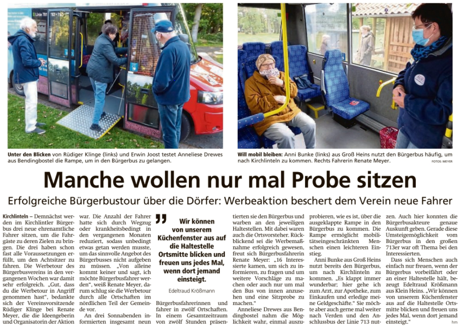BrgerBus Kirchlinteln sucht ehrenamtliche Verstrkung Idocx